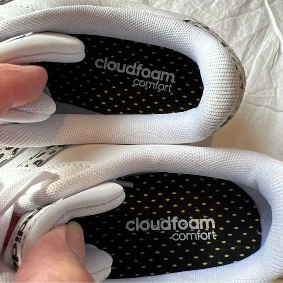 Adidas Womens Grand Court Womens Sneakers White Black Cheetah Size 8 NEW - Picture 10 of 16